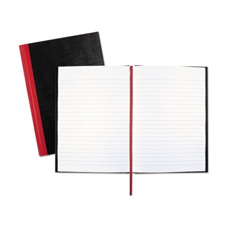 Mead Products BlacknRed, CASEBOUND NOTEBOOKS, WIDE/LEGAL RULE, BLACK COVER, 8.25 X 5.68, 96 SHEETS E66857